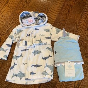 Carters Infant Hooded Robe and Shark Towel